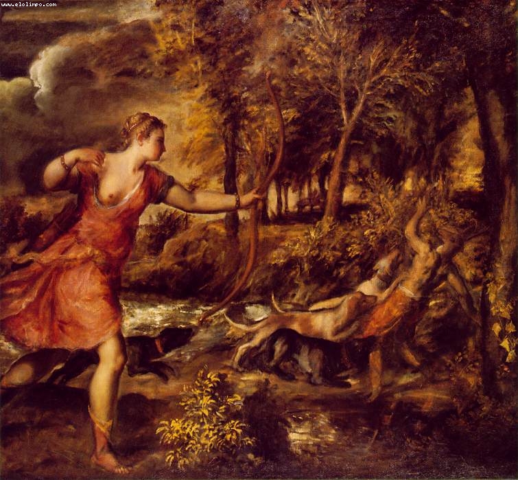 Muerte de Acteón - Vecellio, Tiziano