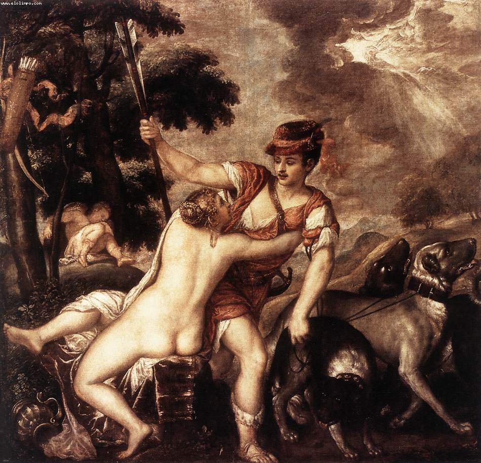 Venus y Adonis - Vecellio, Tiziano